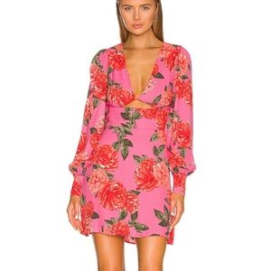 AFRM Pink and Orange Floral Mini Dress